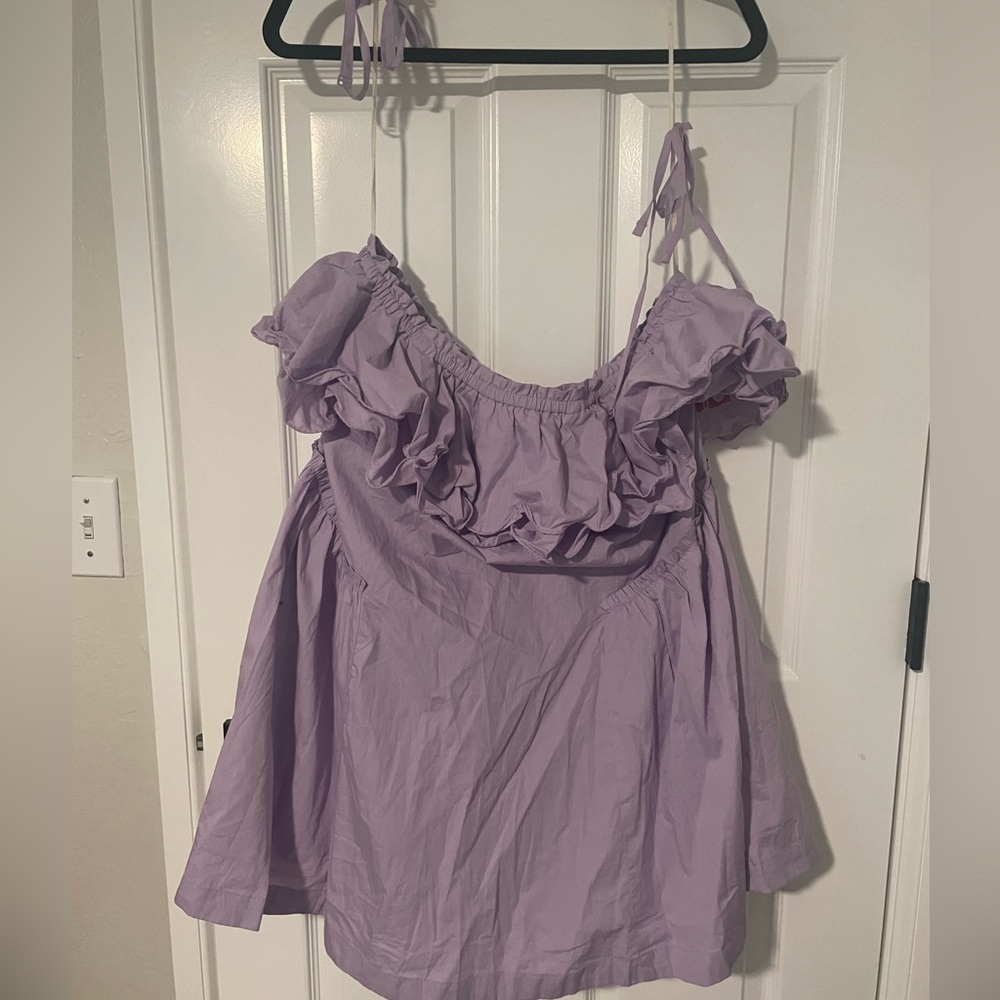 Free People Lavender Ruffle Mini Dress - Picture 4 of 7